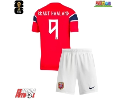 Noruega Erling Haaland #9 Primera Equipación Niños Mundial 2026 Manga Corta (+ Pantalones cortos)